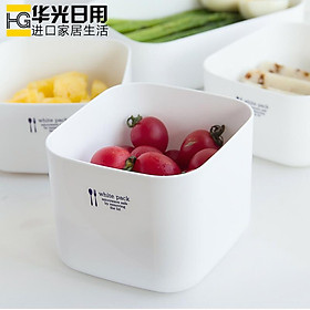 Hộp đựng & bảo quản thức ăn White Pack 1.0L ( hình vuông ) có thể dùng trong lò vi sóng - Nhập khẩu từ Nhật Bản