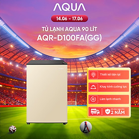 [SẢN PHẨM MỚI 2025] Tủ lạnh Aqua 90 lít AQR-D100FA(GG) - Màu be - Freeship toàn quốc - Có hỗ trợ đổi sang hồng - Hàng chính hãng