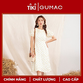 Đầm váy nữ DA1075 GUMAC thiết kế hoa đô nhún