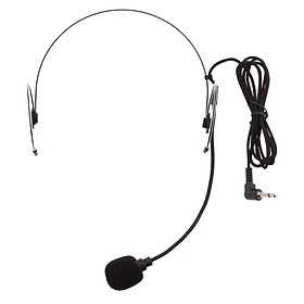 Professional 3.5mm Mono , 3Pin XLR , 4Pin XLR Double Earhook Wired Headworn Condenser Megaphone Microphone Black