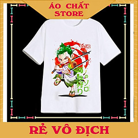 Áo thun One Piece Zoro Wano chibi mẫu mới cực đẹp, Áo Băng Hải Tặc mũ rơm có size bé cho trẻ em