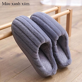 DÉP LÔNG UNISEX ULZZANG ĐẾ CAO SU CAO CẤP LÔNG DÀY SỌC TO SANG TRỌNG,MƯỢT ÊM