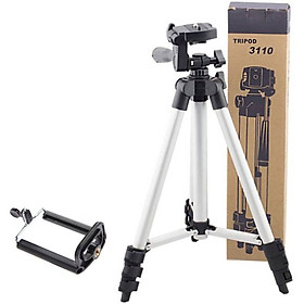 Giá đỡ 3 Chân Tripod 3110 G1 105cm Chuyên Chụp Hình Live Stream - giá đỡ điện thoại 3 chân - giá đỡ máy ảnh - gậy tự sướng selfie ( mầu bạc )