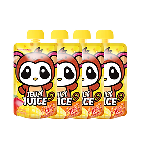 Bộ 4 túi Thạch uống trái cây YUMMY PANDA Fruit Flavor Jelly Juice 150g 4 packs