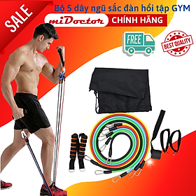 Bộ 5 Dây Ngũ Sắc Đàn Hồi Tập Thể Hình, Tập Gym miDoctor - Chính Hãng