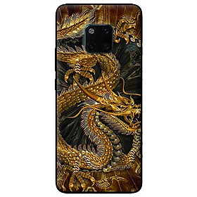 Ốp lưng in cho Huawei Mate 20 Pro mẫu Rồng Nền Đen - Hàng chính hãng