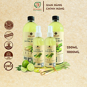 02 Combo Nước lau sàn nhà và Xịt phòng tinh dầu sả đuổi muỗi, khử mùi, diệt khuẩn Bình Lam Natural 1000ml - 250ml