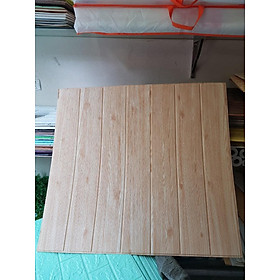 Bộ 5 Tấm Xốp Dán Tường Giả Gỗ, Xốp Vân Gỗ Dày Dặn, Cách Âm, Chống Va Đập