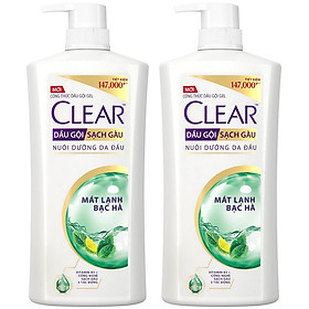 Hình ảnh Combo 02 Dầu Gội Hỗ Trợ Trị Gàu Clear Mát Lạnh Bạc Hà Hình ảnh Combo 02 Dầu Gội Hỗ Trợ Trị Gàu Clear Mát Lạnh Bạc Hà
