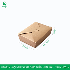 Mua Combo 25 hộp giấy kraft thực phẩm  hộp giấy nắp gập màu nâu đựng thức ăn  hộp giấy nắp gài gói đồ ăn mang đi