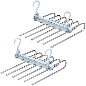 Tập hợp 2 móc treo cho các bến tàu trong quần thấp trong các móc treo bằng thép không gỉ đa năng cho quần áo máy bay phản lực