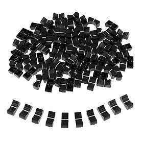 100 Pieces Touch Sensitive Slider Ribbed Mixer Fader Knob Caps 8mm Black
