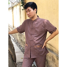 Đồ Lam Đi Chùa # Nam # Lãnh Tụ Thêu Túi Áo