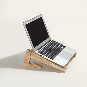 Giá kê macbook, Kệ laptop bằng gỗ cao su NGON - BỔ - RẺ (Loại 1 tầng) 