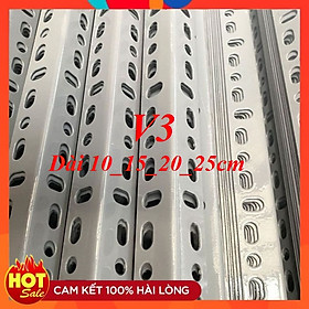 Mua (Dài 10 15 20 25cm) Cây sắt V lỗ V3x3cm dày 1.5li