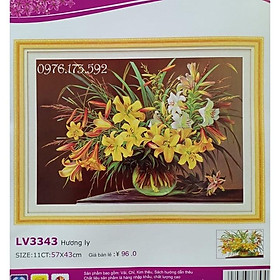 Tranh thêu chữ thập hoa Hương Ly LV3343-57x43cm