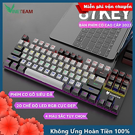 Bàn Phím Cơ Gaming Vinetteam K80 Phím Cơ Gõ Siêu Đã LED RGB 20 Chế Độ Nháy Cực Đẹp Thiết Kế Nhỏ Gọn 87 Key Dùng Cho Máy Tính Laptop – Hàng Chính Hãng
