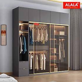 Tủ quần áo ALALA295 cánh kính cao cấp/ Miễn phí vận chuyển và lắp đặt/ Đổi trả 30 ngày/ Sản phẩm được bảo hành 5 năm từ thương hiệu ALALA