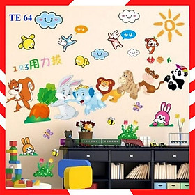 Mua Decal dán tường Thú Nhổ Cà Rốt mẫu mới TE64