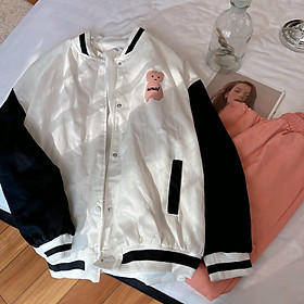 Áo Khoác Bomber Jackets Bóng Chày UNAL Chất Dù MERO 2 Lớp Form chuẩn Unisex Nam Nữ Couple Ulzzang, Áo khoác bomber jacket dù 2 lớp dày dặn - Áo bóng chày form rộng phối chữ Ulzzang nam nữ đều mặc được