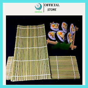 Mua Mành tre làm cơm cuộn  sushi  kimbap 2 màu XANH- TRẮNG  chọn màu theo ý