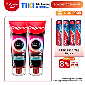 Bộ 2 Kem Đánh Răng Colgate Optic White O2 làm trắng răng đột phá với Oxy Hoạt Tính 85g/ tuýp