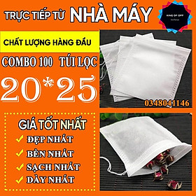 Mua Túi lọc trà cà phê thảo dược 100 túi/sp bằng vải không dệt có dây 20x25cm -VUA BAO BÌ