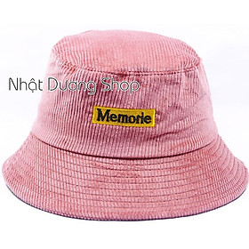 Mũ bucket vành cụp ️Nón tai bèo thêu chữ MEMORIE chất nỉ nhung cao cấp form unisex nam nữ 2022