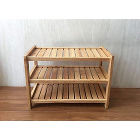 Kệ Giày Dép 3 Tầng Dài 62cm Gỗ Cao Su 