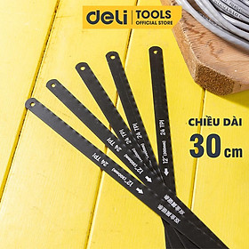 Bộ 5 Lưỡi Cưa Deli Cao Cấp Chính Hãng 12inch 24TPI Chất Lượng Cao - Siêu Bền, Sắc Bén, Chất Liệu Thép Không Gỉ - DL4673