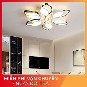Mua ĐÈN ỐP TRẦN trang trí  đèn LED phòng khách 6 cánh 3 chế độ sáng có điều khiển từ xa