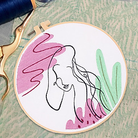 Embroidery Starter Kit Cross Stitch Needlework for Figure Art Wall Decor