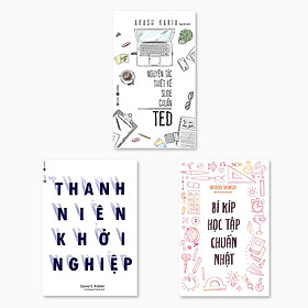 Combo 3 cuốn: Bí Kíp Học Tập Chuẩn Nhật + Thanh Niên Khởi Nghiệp + Nguyên Tắc Thiết Kế Slide Chuẩn Ted