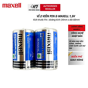 Vỉ 2 Viên Pin Đại 1,5V Maxell Made in INDONESIA - hàng chính hãng