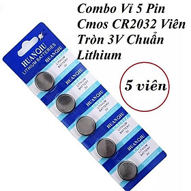 Vỉ 5 Pin Cmos CR2032 Viên Tròn 3V Chuẩn Lithium