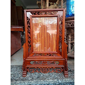 khung ảnh thờ kép  gỗ hương đỏ kích thước ảnh thờ 20 x30 cm