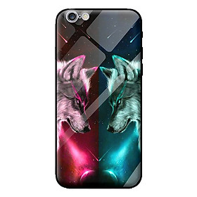 Ốp kính cho Iphone 6 Plus mẫu SÓI CẶP 1 - Hàng chính hãng