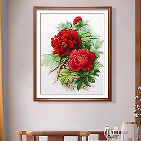Mua Tranh thêu chữ thập Hoa mẫu đơn 82178  kích thước 60 x 80 cm