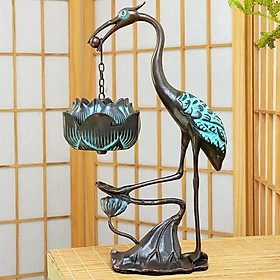 Mua LƯ XÔNG TRẦM HẠC TIÊN NGẬM HOA SEN PHONG THUỶ BẰNG ĐỒNG