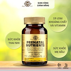 NHẬP KHẨU USA CHÍNH HÃNG - VIÊN UỐNG DÀNH CHO PHỤ NỮ MANG THAI Thực phẩm bảo vệ sức khỏe PRENATAL NUTRIENTS - 120 VIÊN