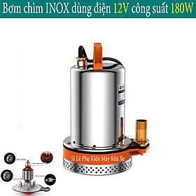 Mua Bơm hút đáy bơm chìm INOX dùng điện 12V công suất 180W - bơm thoát nước chống ngập