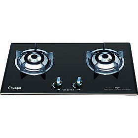 Bếp Gas Âm Kính 2 Lò Capri CR-217KT - Hàng Chính Hãng, Thiết Kế An Toàn, Tiết Kiệm Gas