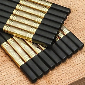 Combo 10 đôi đũa sừng hợp kim mạ vàng hàn quốc