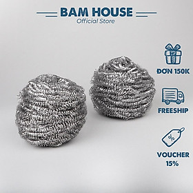 Mua Cước rửa chén sợi inox Bam House siêu dày sáng bóng cao cấp CLS02 - Gia dụng bếp