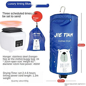 Xiaomi  Máy sấy quần áo nhỏ cầm tay có thể gập lại Sinh viên hộ gia đình Ký túc xá Đi công tác Cài đặt miễn phí - Blue Bear