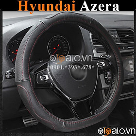 Bọc vô lăng D cut xe ô tô Hyundai Azera volang Dcut da cao cấp - OTOALO - Đen chỉ đen