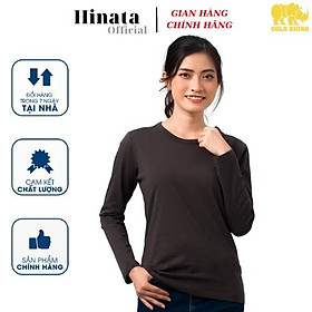 Áo Thun Nữ Trơn Tay Dài Thoáng Mát Tay Dài Màu Rêu Đậm