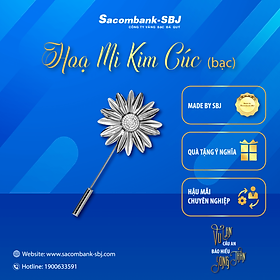 CÀI ÁO HOA CÚC NHỎ KT: 6.5 X .3.2CM, ĐỒNG MẠ VÀNG 