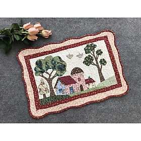 Mua Thảm chùi chân - cây và nhà  viền hoa đỏ -TCC064