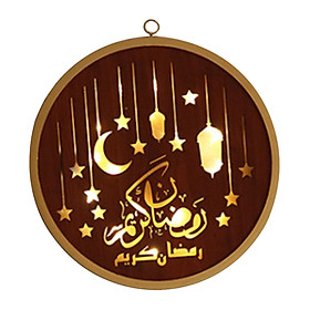 Eid Crafts Night Light, Wooden LED Lights Wall Hanging Decor, Ramadan Mubarak Lamp Decoration Home Party Bedroom Eid Ornament